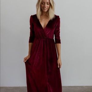BALTIC BORN SOFIA MULBERRY VELVET MAXI DRESS